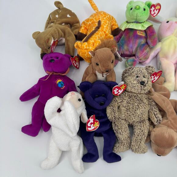 TY Beanie Babies Lot of 19 Vintage 1990s–2000s Plush Millennium Bear Owl PVC - Picture 4 of 12